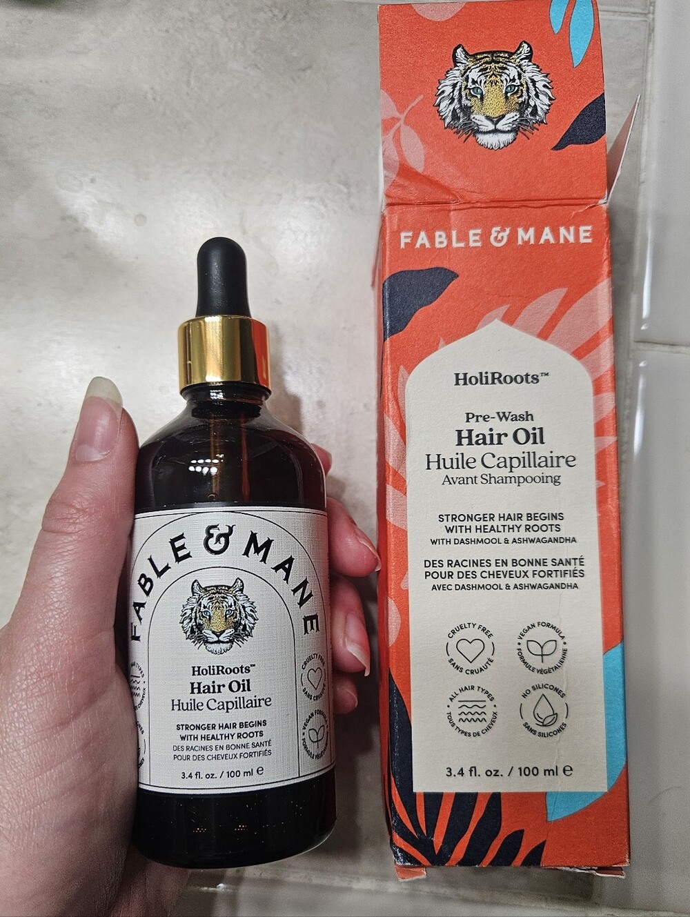 NWT Fable And Mane Holiroots Pre-Wash Scalp And Hair Treatment Oil